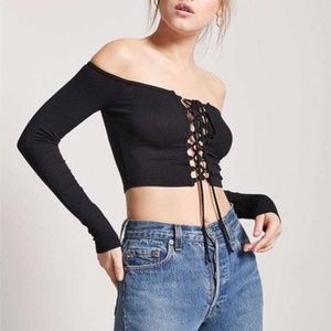 forever 21 lace up top